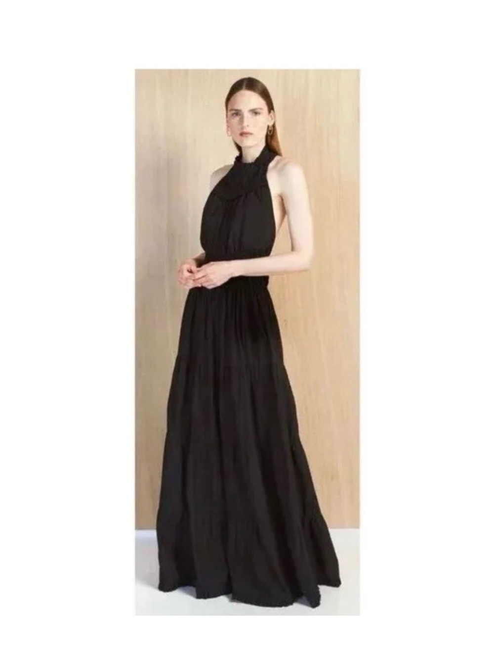 NWT MAGALI PASCAL  Black Halter Maxi Dress Sz S